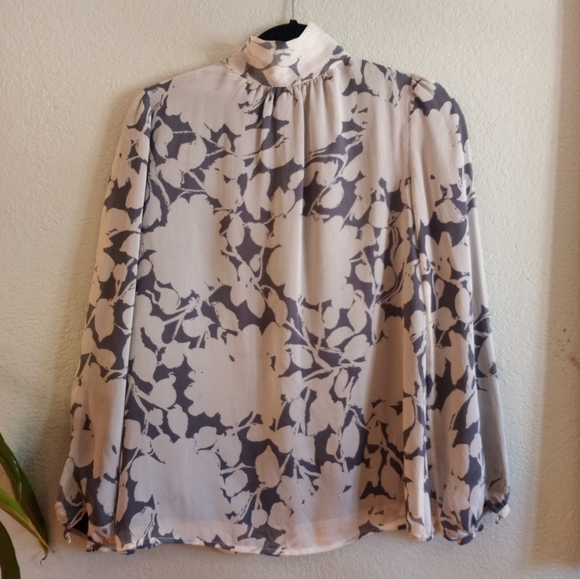 Tocca Silk Whimsigoth Victorian Grey Black Feminine Sheer Boho Blouse 2 - Picture 5 of 8